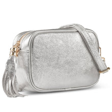 Cargar imagen en el visor de la galería, Italian Genuine Metallic Suede Crossbody Bag | Gubbio