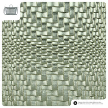 Cargar imagen en el visor de la galería, Italian Genuine Basketweave-Embossed Metallic Suede Top-Handle Bag | Treviso