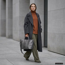 Cargar imagen en el visor de la galería, Italian Genuine Basketweave-Embossed Metallic Suede Top-Handle Bag | Treviso