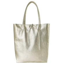 Charger l'image dans la galerie, Italian Metallic Full-Grain Leather Tote Bag | Vinci