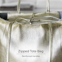 Charger l'image dans la galerie, Italian Metallic Full-Grain Leather Tote Bag | Vinci