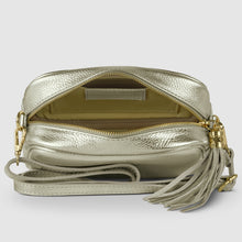 Cargar imagen en el visor de la galería, Italian Metallic Full-Grain Leather Crossbody Bag | Napoli