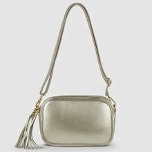 Cargar imagen en el visor de la galería, Italian Metallic Full-Grain Leather Crossbody Bag | Napoli