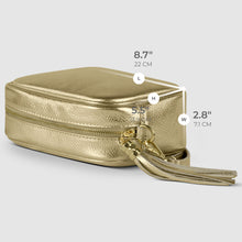 Cargar imagen en el visor de la galería, Italian Metallic Full-Grain Leather Crossbody Bag | Napoli