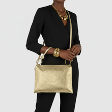 Cargar imagen en el visor de la galería, Italian Metallic Full-Grain Leather Shoulder Bag | Prato