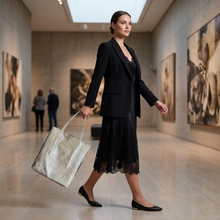 Cargar imagen en el visor de la galería, Italian Genuine Metallic Suede Tote Bag | Pisa