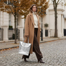 Cargar imagen en el visor de la galería, Italian Genuine Metallic Suede Tote Bag | Pisa