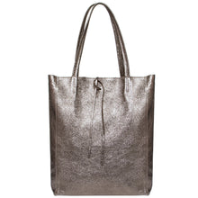 Cargar imagen en el visor de la galería, Italian Genuine Metallic Suede Tote Bag | Pisa