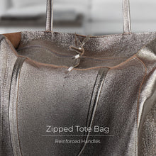 Cargar imagen en el visor de la galería, Italian Genuine Metallic Suede Tote Bag | Pisa