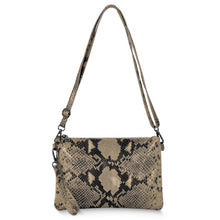 Cargar imagen en el visor de la galería, Italian Genuine Python-Print Suede Crossbody Bag | Lecce