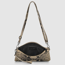 Cargar imagen en el visor de la galería, Italian Genuine Python-Print Suede Crossbody Bag | Lecce
