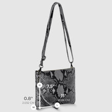 Cargar imagen en el visor de la galería, Italian Genuine Python-Print Suede Crossbody Bag | Lecce