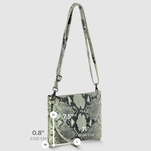 Cargar imagen en el visor de la galería, Italian Genuine Python-Print Suede Crossbody Bag | Lecce