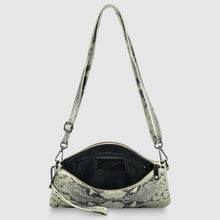 Cargar imagen en el visor de la galería, Italian Genuine Python-Print Suede Crossbody Bag | Lecce