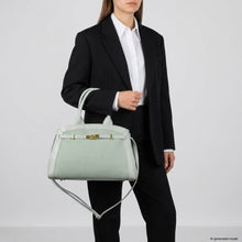 Cargar imagen en el visor de la galería, Italian Genuine Suede & Full-Grain Leather Top-Handle Bag | Forlì