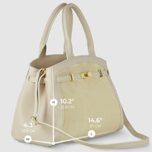 Cargar imagen en el visor de la galería, Italian Genuine Suede & Full-Grain Leather Top-Handle Bag | Forlì