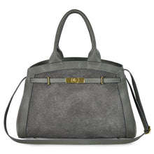 Cargar imagen en el visor de la galería, Italian Genuine Suede & Full-Grain Leather Top-Handle Bag | Forlì