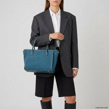 Cargar imagen en el visor de la galería, Italian Genuine Suede & Full-Grain Leather Top-Handle Bag | Alba