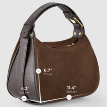 Cargar imagen en el visor de la galería, Italian Genuine Suede & Full-Grain Leather Crossbody Bag | Cremona