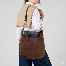 Cargar imagen en el visor de la galería, Italian Genuine Suede Hobo Bag | Belluno