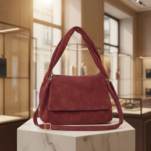 Cargar imagen en el visor de la galería, Italian Genuine Suede Top-Handle Bag | Ravenna
