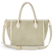 Cargar imagen en el visor de la galería, Italian Genuine Suede & Full-Grain Leather Top-Handle Bag | Alba