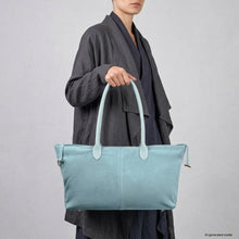 Cargar imagen en el visor de la galería, Italian Genuine Suede & Full-Grain Leather Tote Bag | Bologna