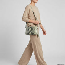 Cargar imagen en el visor de la galería, Italian Genuine Python-Print Suede Crossbody Bag | Lecce
