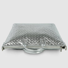 Cargar imagen en el visor de la galería, Italian Genuine Woven-Embossed Metallic Suede Top-Handle Bag | Urbino