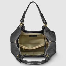 Load image into Gallery viewer, Italian Genuine Woven-Embossed Metallic Suede Top-Handle Bag | Savona
