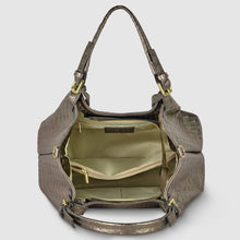 Load image into Gallery viewer, Italian Genuine Woven-Embossed Metallic Suede Top-Handle Bag | Savona