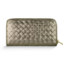 Load image into Gallery viewer, Italian Genuine Woven-Embossed Metallic Suede Wallet | Trento