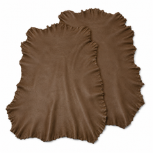 Cargar imagen en el visor de la galería, two Medium Brown color reed sheepskin leather hide on a white background