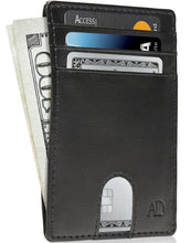 Charger l'image dans la galerie, Vegan Leather Slim Card Holder – RFID Blocking, Thumb-Hole Access