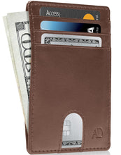 Charger l'image dans la galerie, Vegan Leather Slim Card Holder – RFID Blocking, Thumb-Hole Access