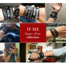 Load image into Gallery viewer, Collection of multilayer leather bracelets showcased on different wrists, emphasizing style and versatility in various settings.