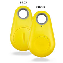 Cargar imagen en el visor de la galería, Yellow Key GPS Tracker Alarm Sensor Device with front and back view, durable ABS material, compatible with IOS and Android.