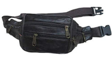 Load image into Gallery viewer, REED leather fanny pack with 5 compartments, adjustable waist strap, and buckle for travel and sports - great quality and value