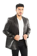 Load image into Gallery viewer, REED Men's Premium Lambskin Leather Blazer Sports Jacket, classic and luxurious American fit, stylish wardrobe staple for men.