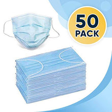 Load image into Gallery viewer, eZthings Professional Crafts Face Masks 50 Pack, blue non-woven fabric, ideal for painting, cutting, sewing projects