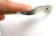 Load image into Gallery viewer, eZthings Professional Stitch Marking Spacer in use for leather crafting, illustrating precision tools for arts and crafts projects.