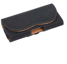 Load image into Gallery viewer, Reed black leather cell phone belt clip case holster pouch for iPhone 6 Plus, stylish design, protective and fashionable accessory.
