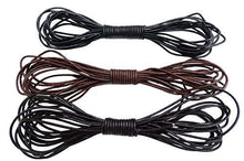 Cargar imagen en el visor de la galería, REED genuine leather cord braiding laces in black and brown for jewelry crafting and leather projects.