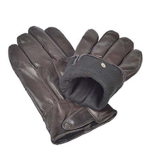 Load image into Gallery viewer, Reed Men's leather gloves, warm lined, touchscreen compatible, ideal for driving, brown color, winter accessory.