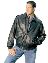 Load image into Gallery viewer, REED Men's Bomber Leather Jacket, Union Made in USA, showcasing classic style and durable naked cow leather craftsmanship.