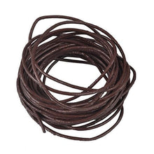 Cargar imagen en el visor de la galería, Brown genuine leather cord for jewelry making and leather crafts by REED.