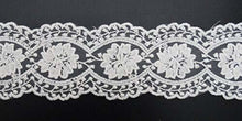 Load image into Gallery viewer, eZthings cotton lace embroidery wedding fabric trim, floral design, 16cm wide, ideal for bridal, DIY crafts, sewing projects, 3 yards.