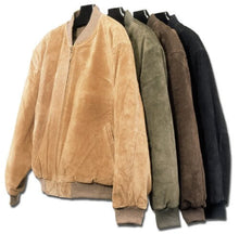 Load image into Gallery viewer, REED Men's Baseball Suede Leather Jackets in multiple colors, soft supple touch, satin lined, perfect for fall and spring wear.