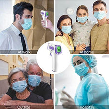 Load image into Gallery viewer, eZthings Heavy Duty Infrared Forehead Thermometer in use at work, home, outside, and hospitals, with LCD display and non-contact feature.