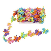 Load image into Gallery viewer, Colorful butterfly lace trims for sewing and craft projects by eZthings, ideal for decorating floral designs, costumes, and home décor.
